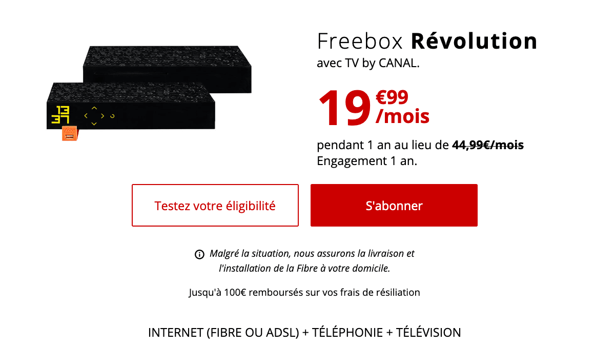Promo Freebox Révolution.