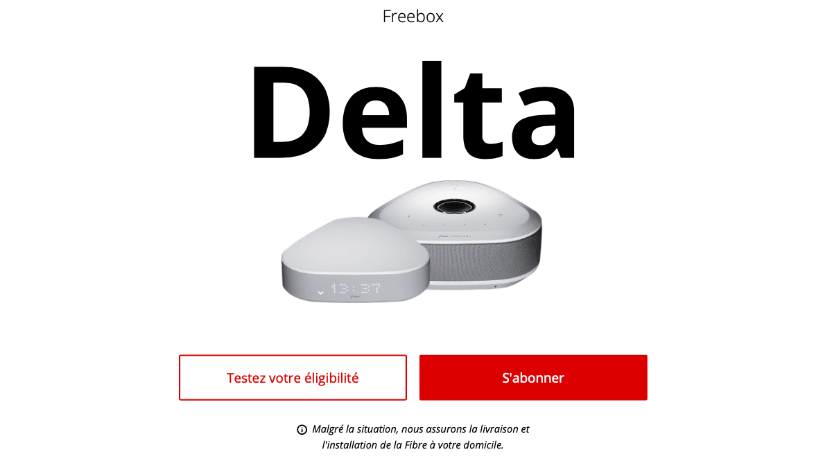 La Freebox Delta, une box sans engagement complète.