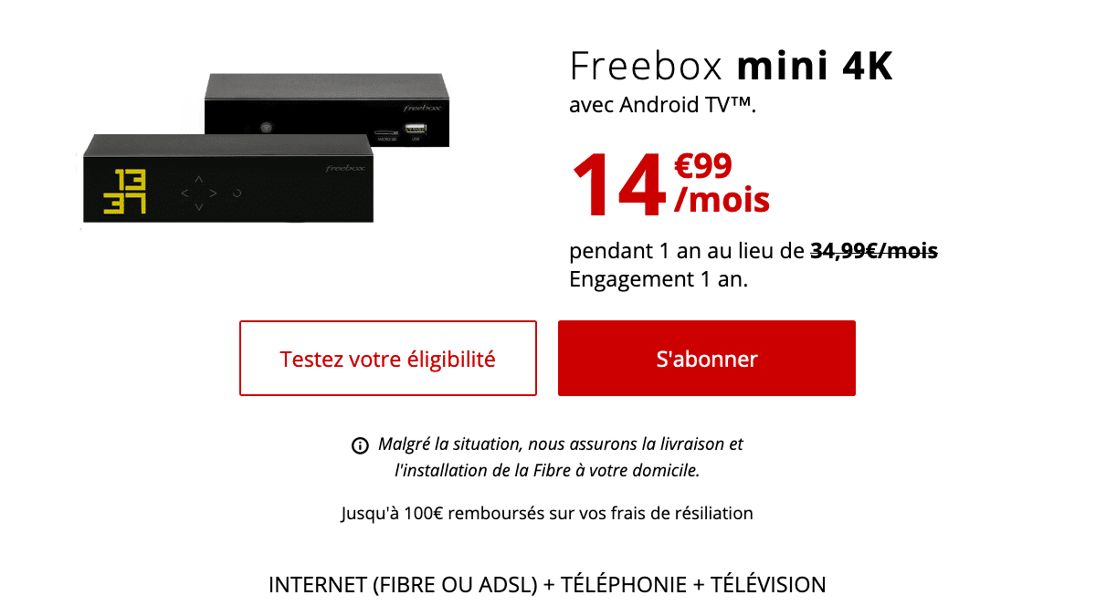 Freebox mini 4K box internet Free.