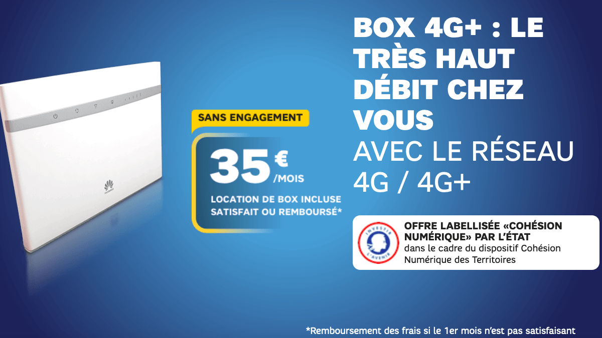 La box internet 4G de SFR est à 35€/mois.