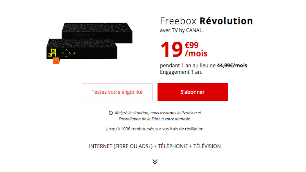 Freebox Révolution petit prix