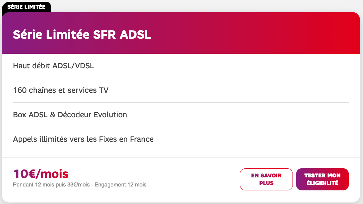 SFR ADSL promotion box internet.