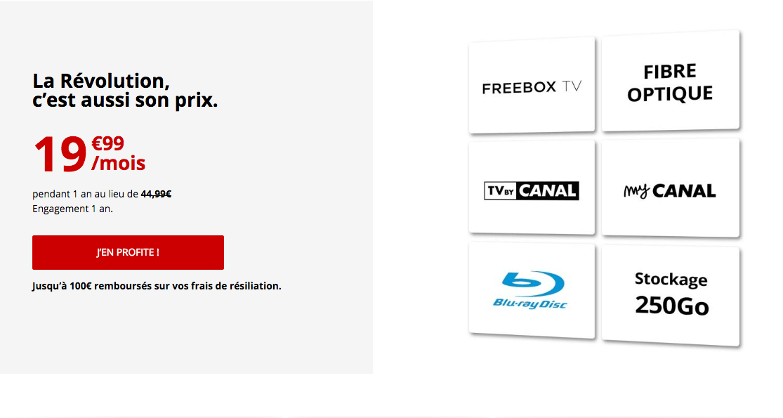 freebox révolution à 19,99€