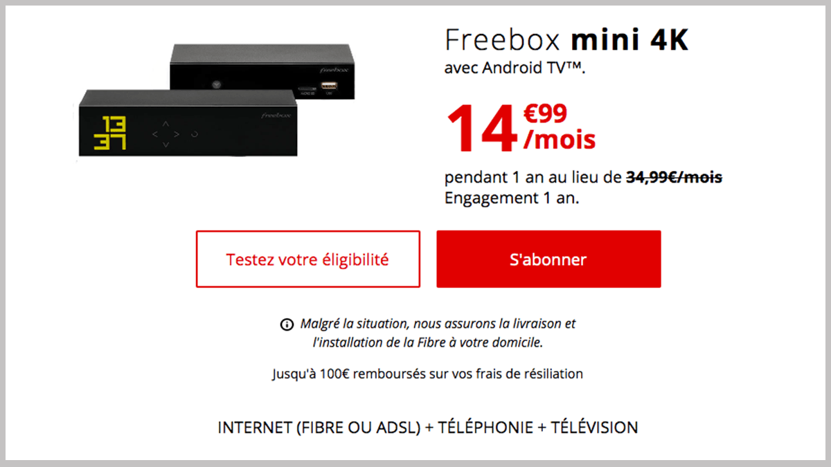 Freebox mini 4K, box fibre optique