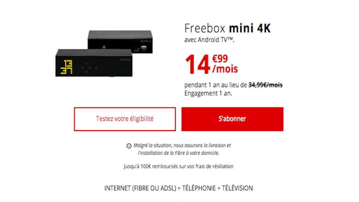 Freebox mini 4K à 15€