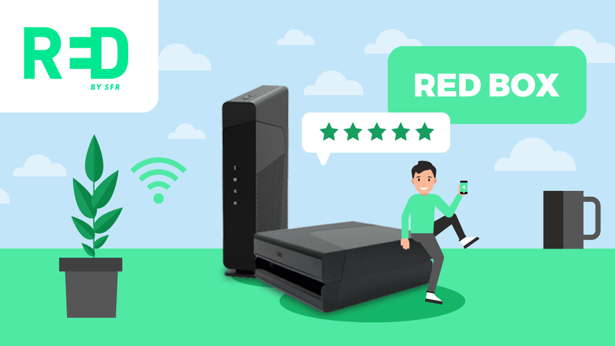 SFR에 의한 빨간색에 의한 빨간색 상자 adsl 및 섬유