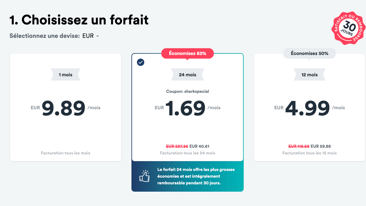 Le VPN en promo Surshark VPN à partir de 1,69€.