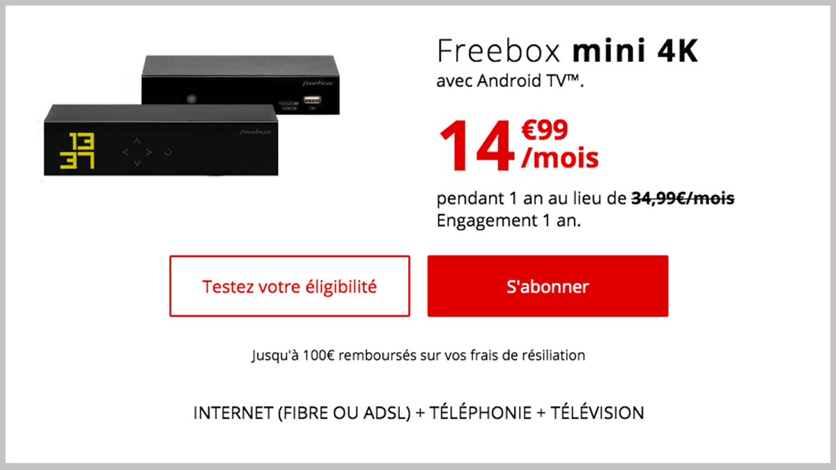 Freebox TV 4K avec 1 Gb/s de débit