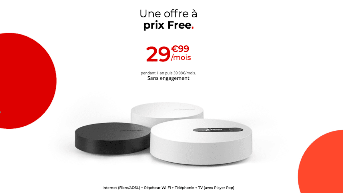 Box sans engagement Freebox Pop, RED ou Sosh
