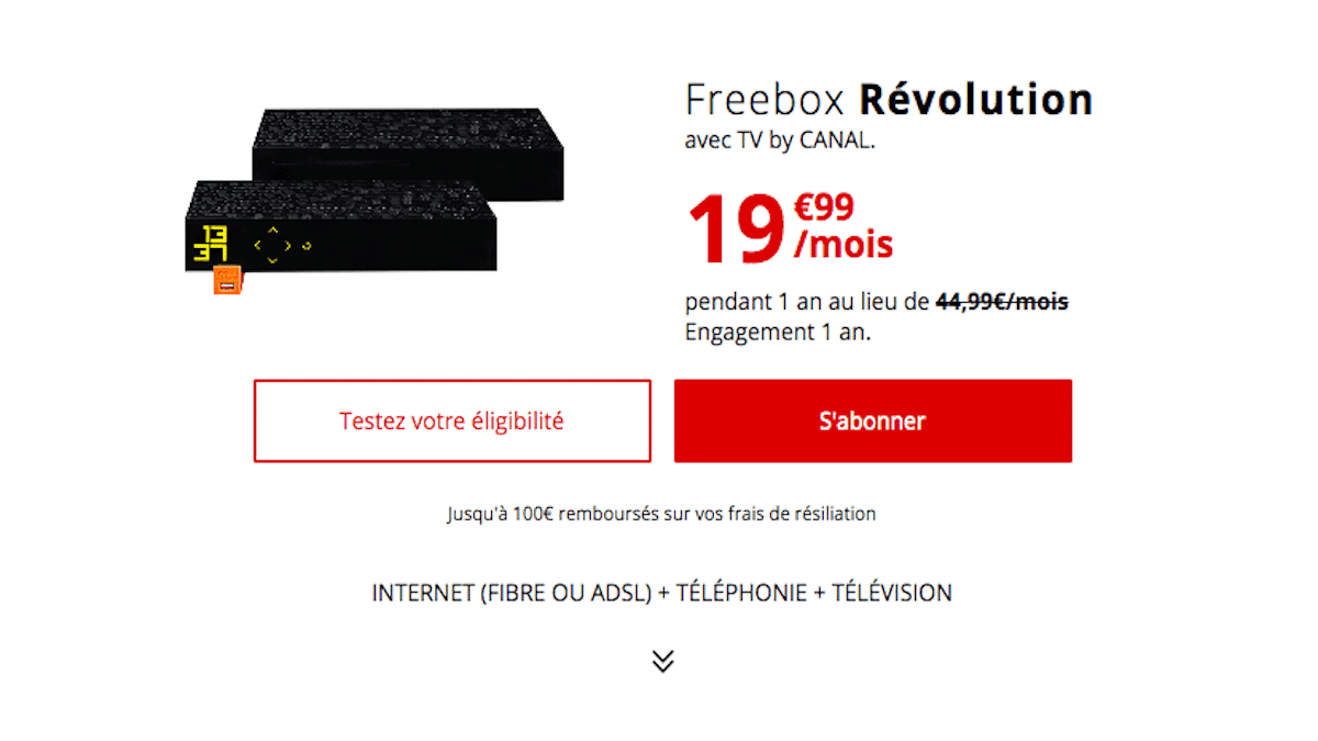 Freebox Révolution à 20€