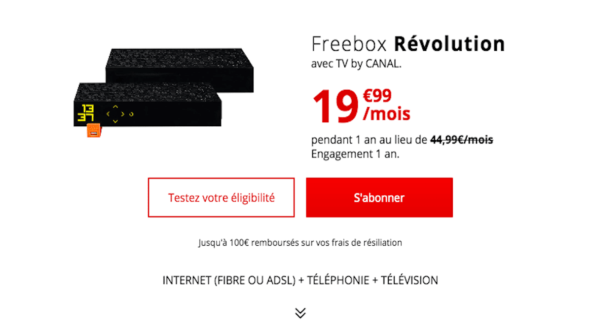 Freebox Révolution pas cher