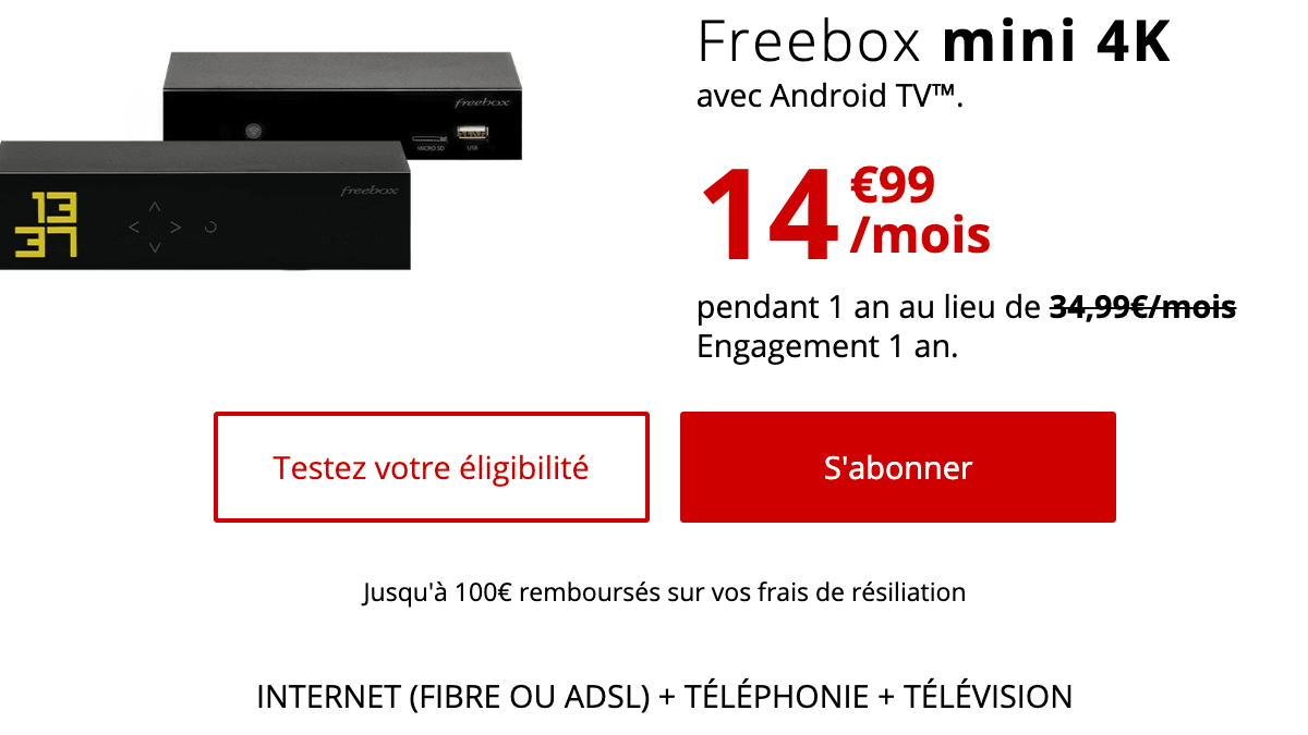 La Freebox Mini 4k, la box à 15€ de Free.