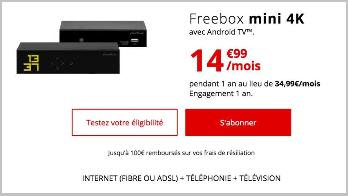 Box internet en promo Freebox mini 4K