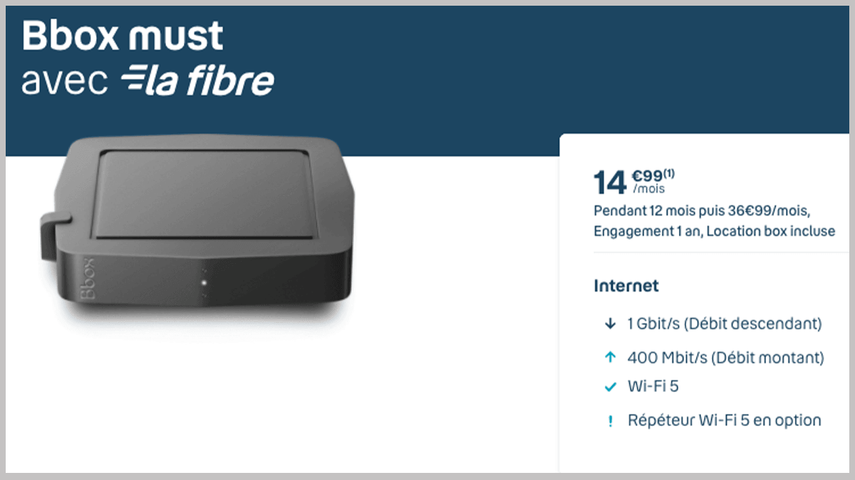 -60% sur la Bbox Must Bbox Must en fibre optique