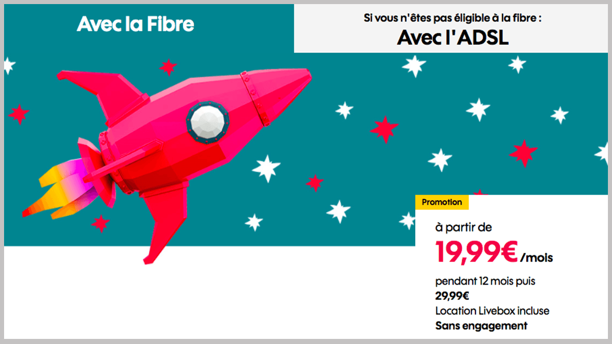 19,99€/mois pour la Boîte Sosh Boîte Sosh à prix réduit