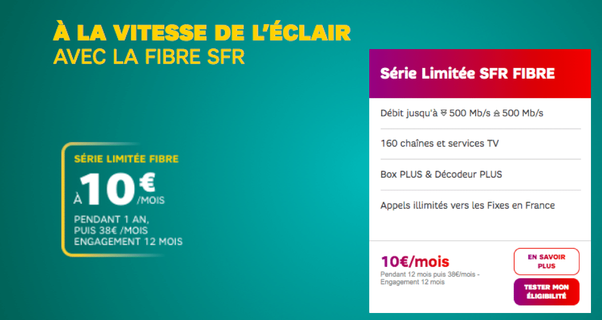 Box en promo SFR fibre à 10€