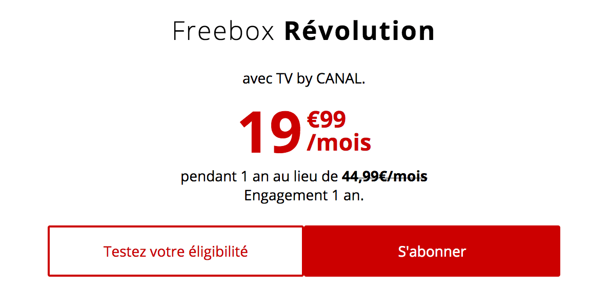 Box en promo Freebox Révolution