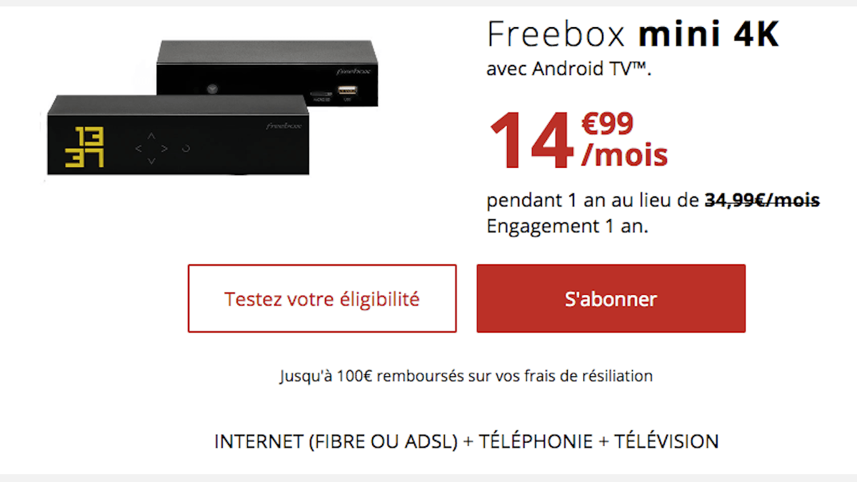 Forfait internet Freebox mini 4K