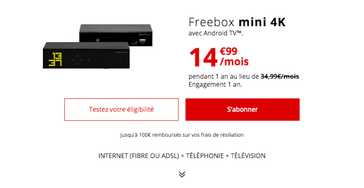 Freebox mini 4K pas chère