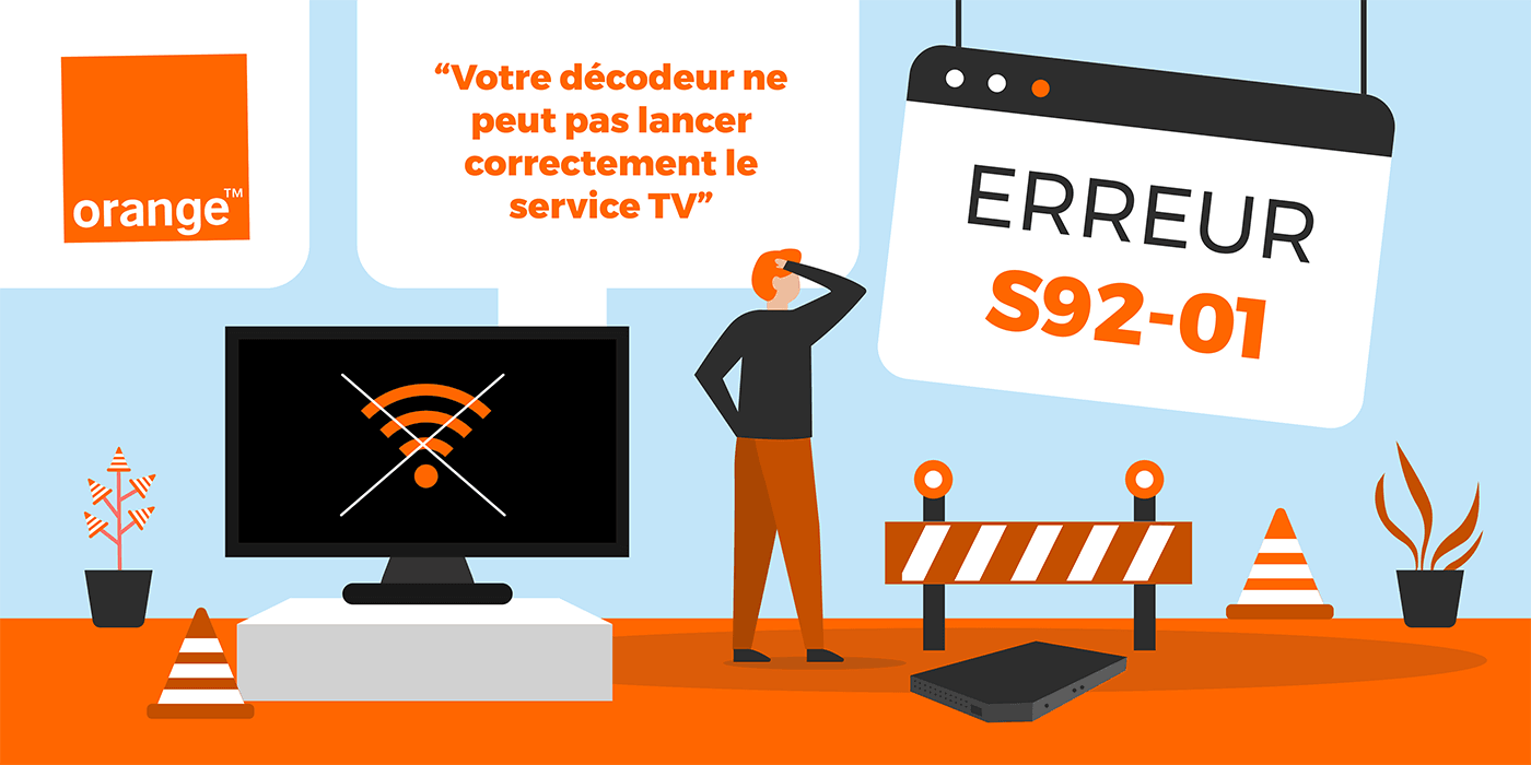 Les codes erreurs S92-01 des box TV Orange.