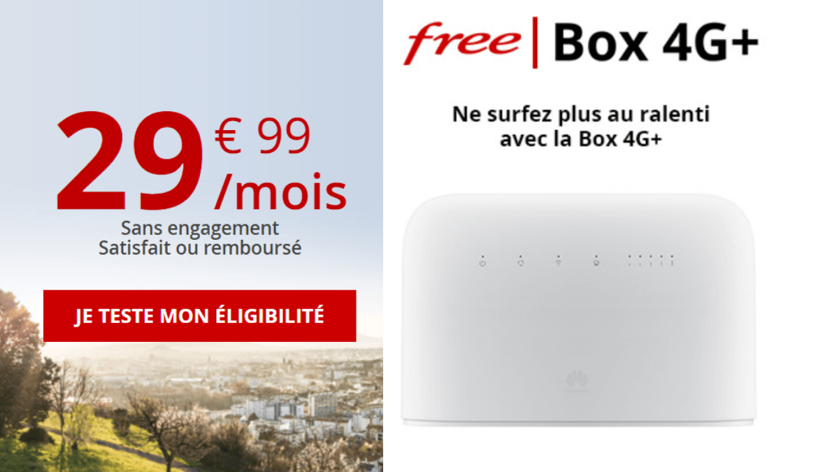 Free propose une box internet en 4G+. 