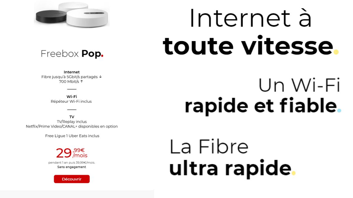 La Freebox Pop pour 29,99€/mois.