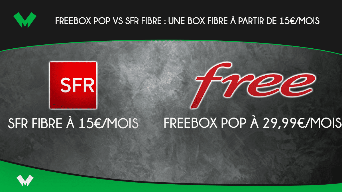 Freebox Pop vs SFR Fibre - une box fibre à partir de 15€ par mois
