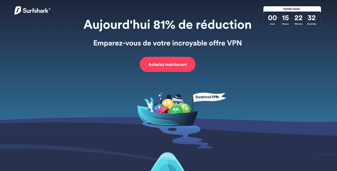 Surfshark VPN 81 % de réduction