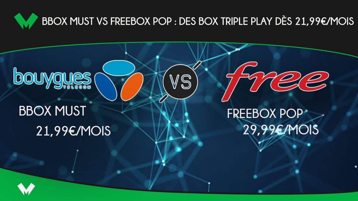 Des box triple play dès 21,99€/mois avec Bouygues et Free.