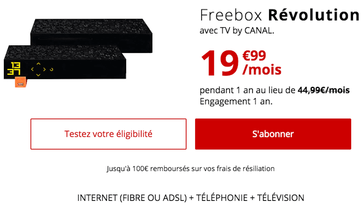 Box internet en promo Freebox Révolution