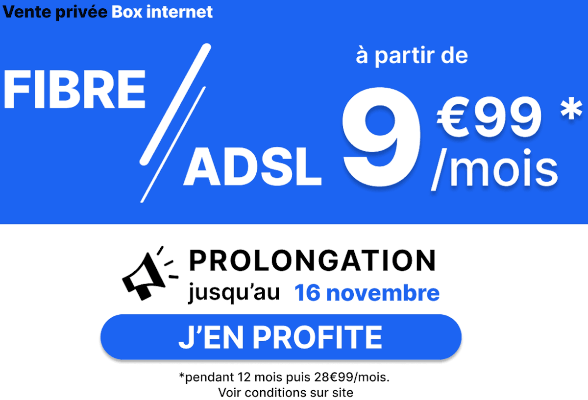 Forfait internet vente privée box 9,99€