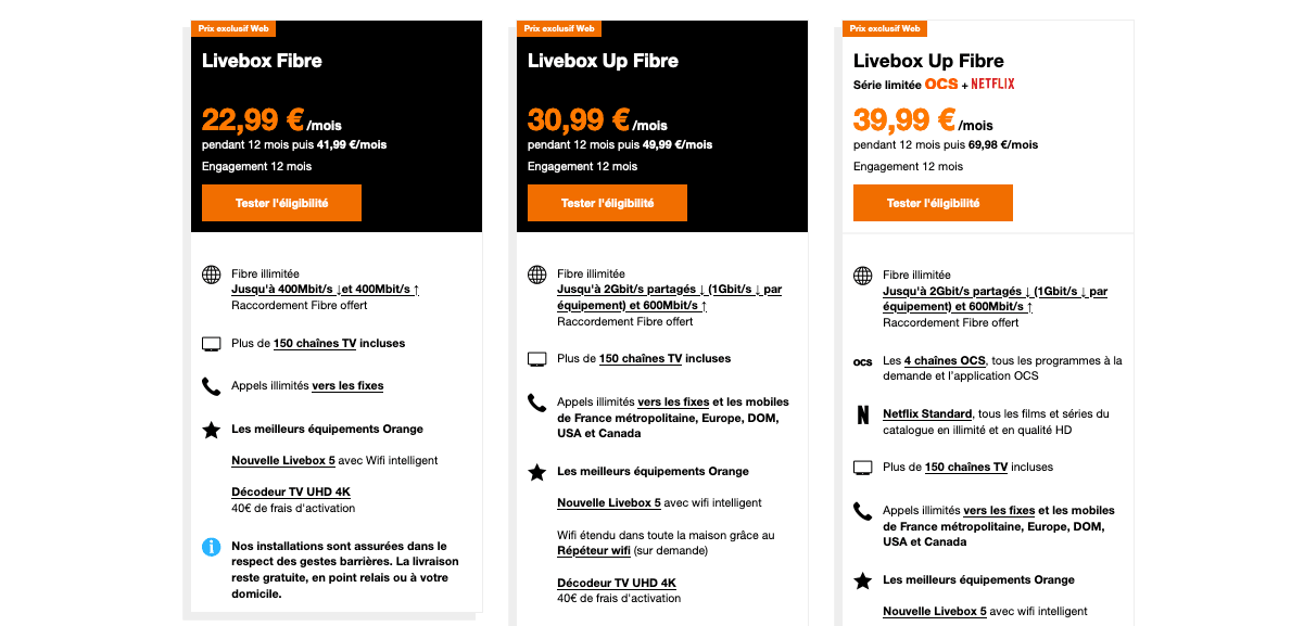 Livebox Up Fibre dès 30,99€