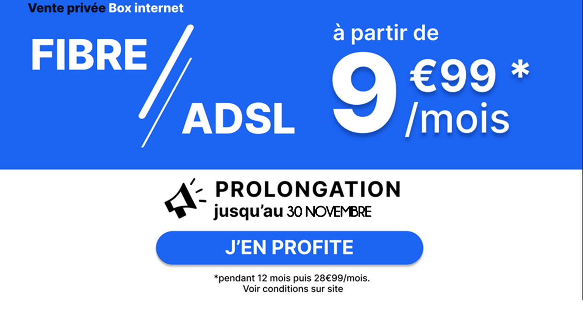 Vente privée Box internet 9,99€/mois