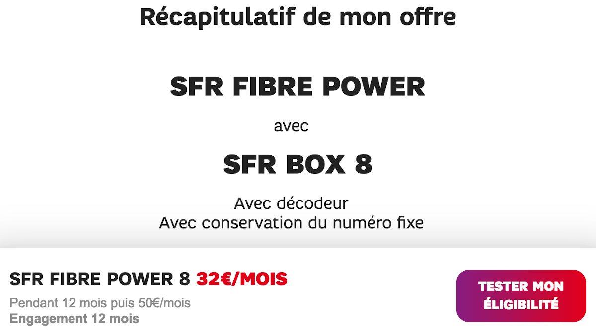Abonnement internet Noël SFR Box 8 Power
