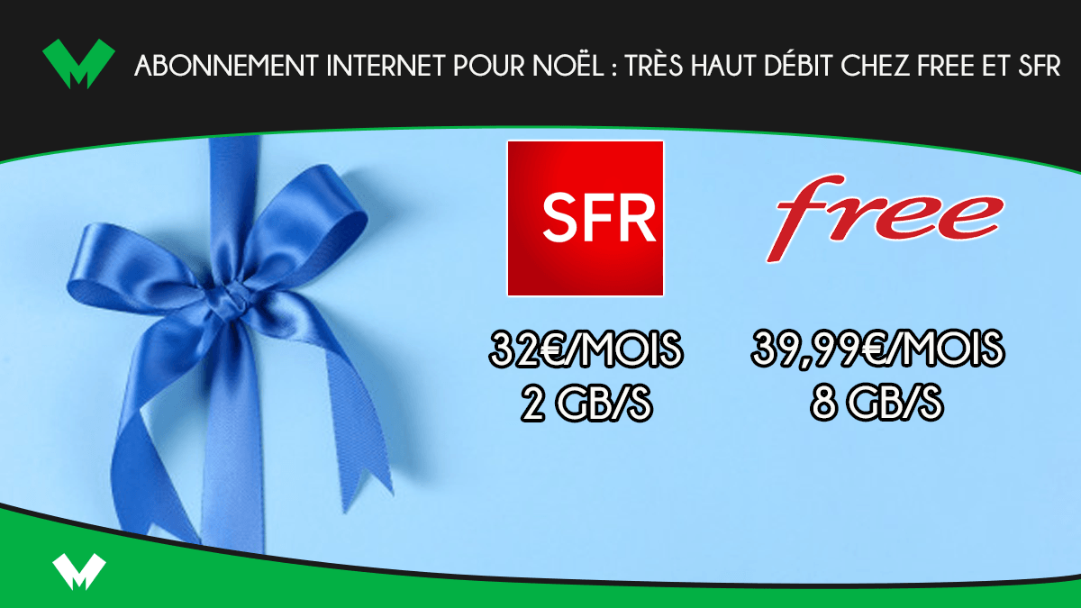 Abonnement internet pour Noël : très haut débit chez Free et SFR