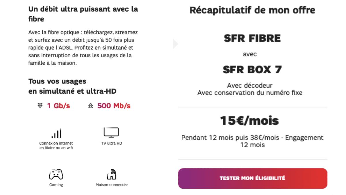 La box internet de SFR en fibre.
