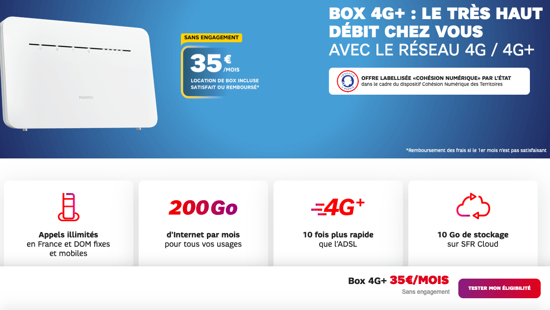 l'offre de box 4G chez SFR