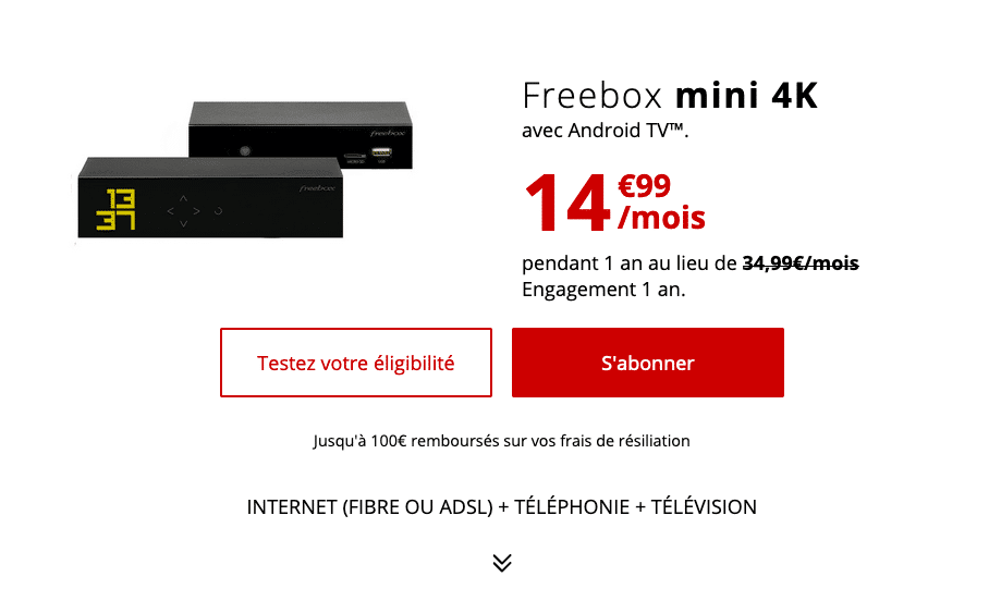 box en promo freebox mini 4K