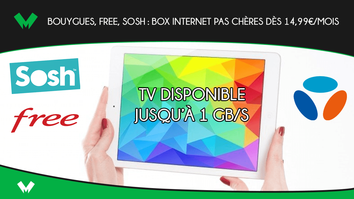Bouygues Free Sosh box internet pas cheres des 14 99 euros par mois