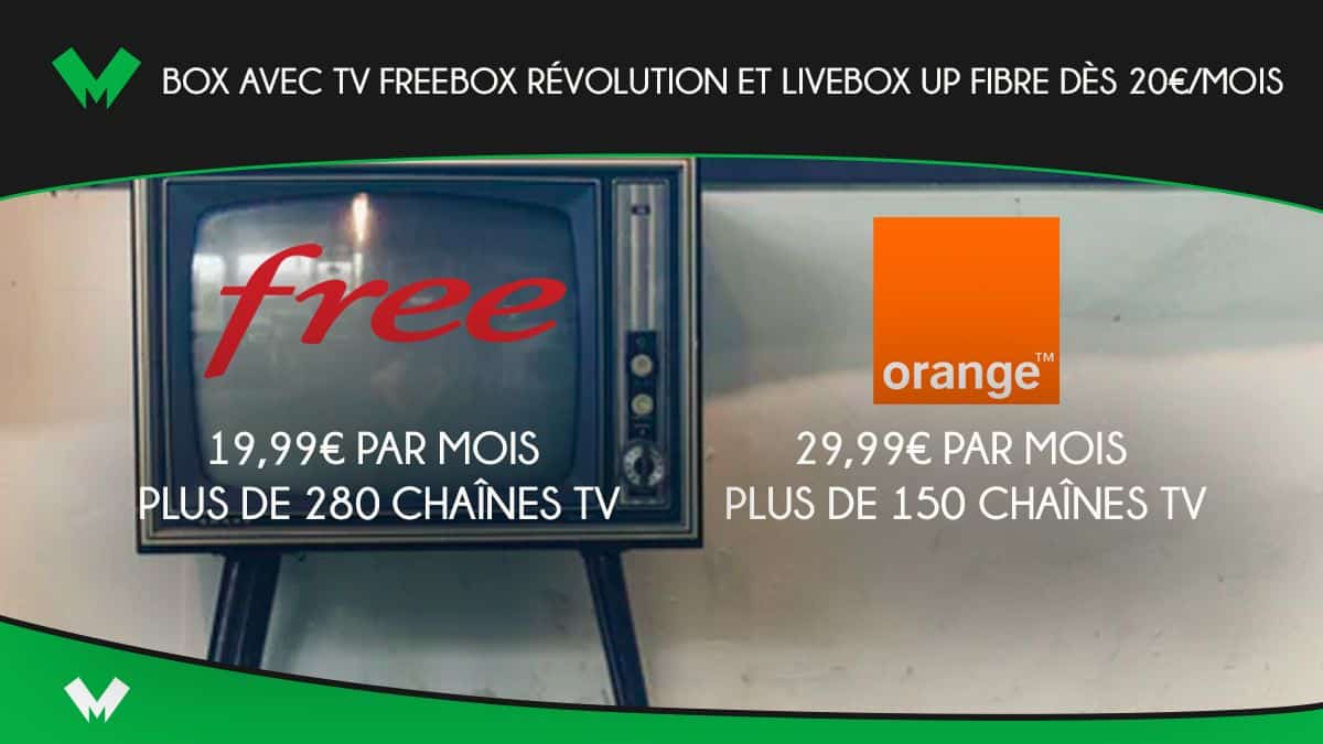 Box avec TV Freebox Révolution Livebox Up Fibre