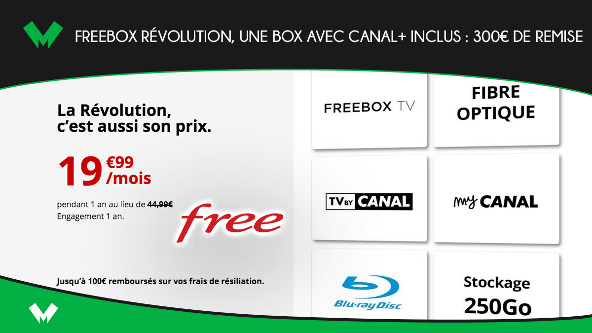 Freebox Révolution, une box avec CANAL+ inclus : 300€ de remise