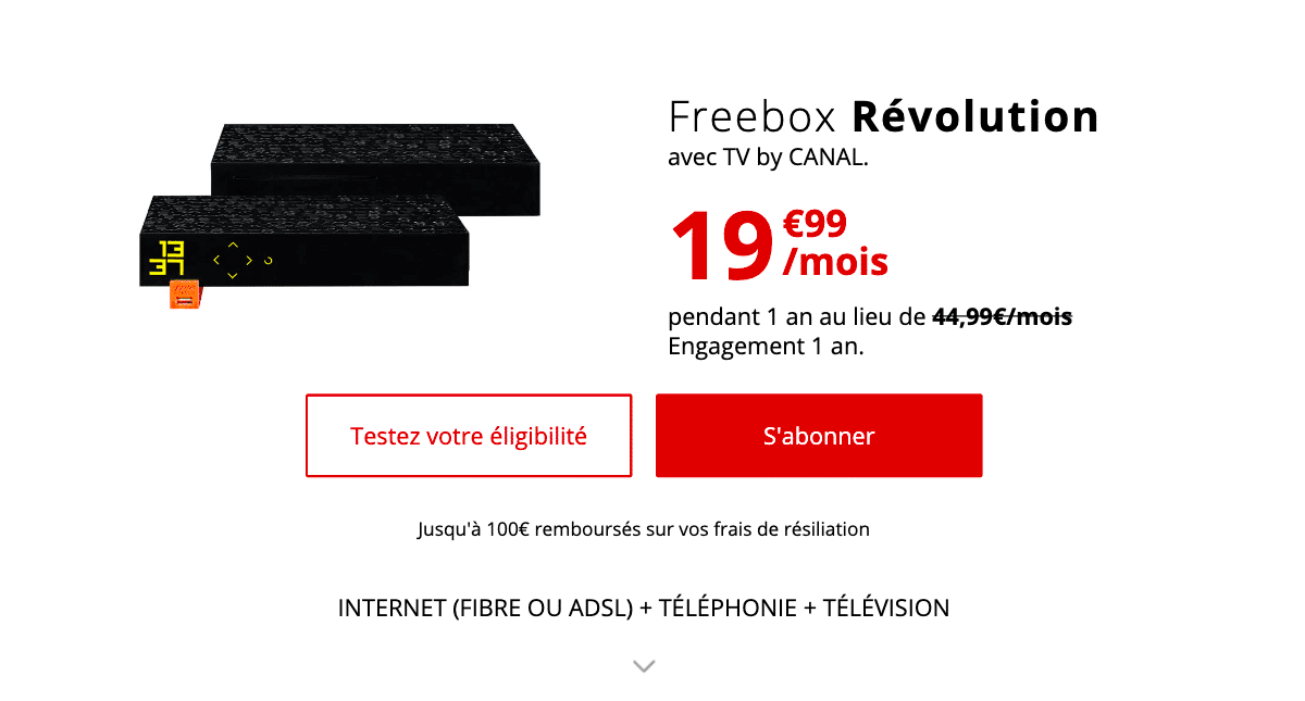 Freebox Révolution box avec TV
