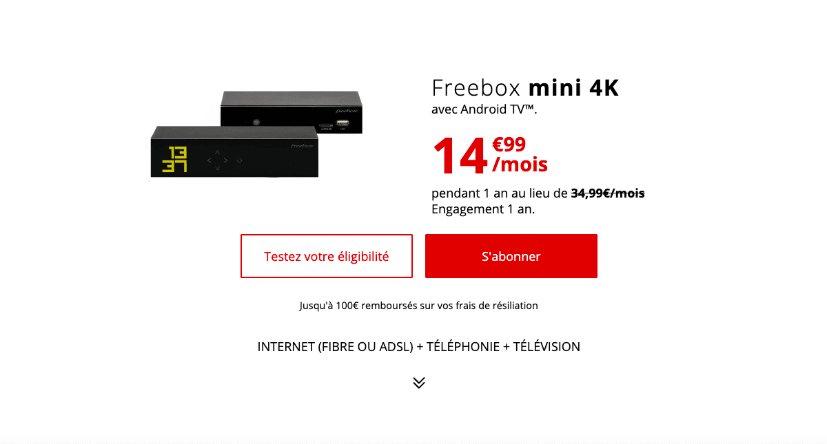 Freebox mini 4K Free mobile