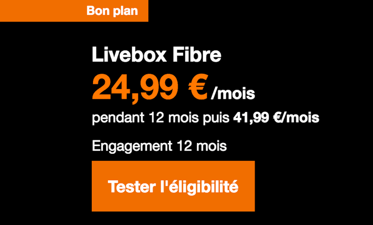 Livebox Fibre box internet Orange 1 an d’engagement