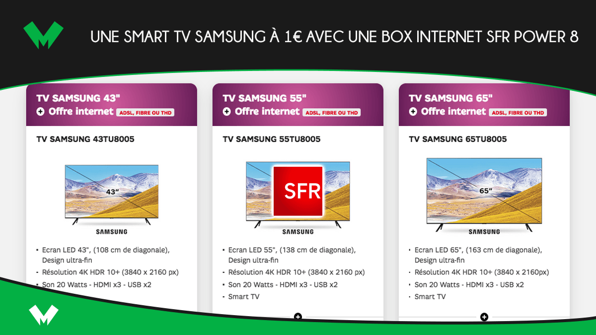 Une Smart TV Samsung à 1€ avec une box internet SFR Power 8