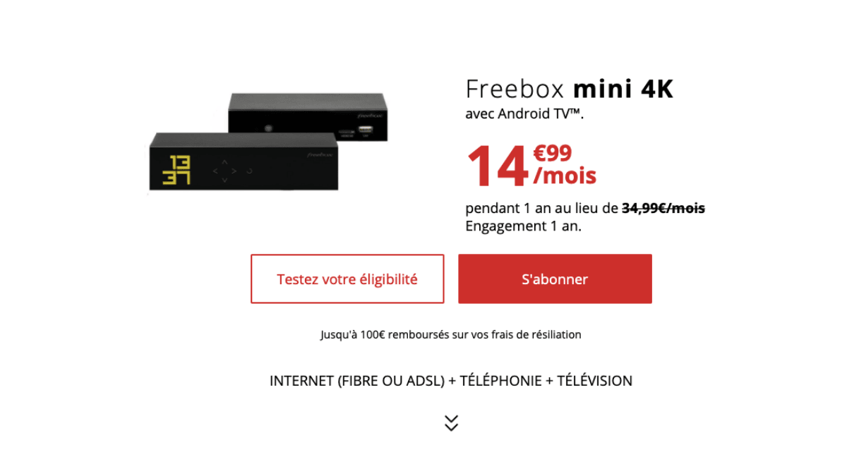 freebox mini 4K box triple play