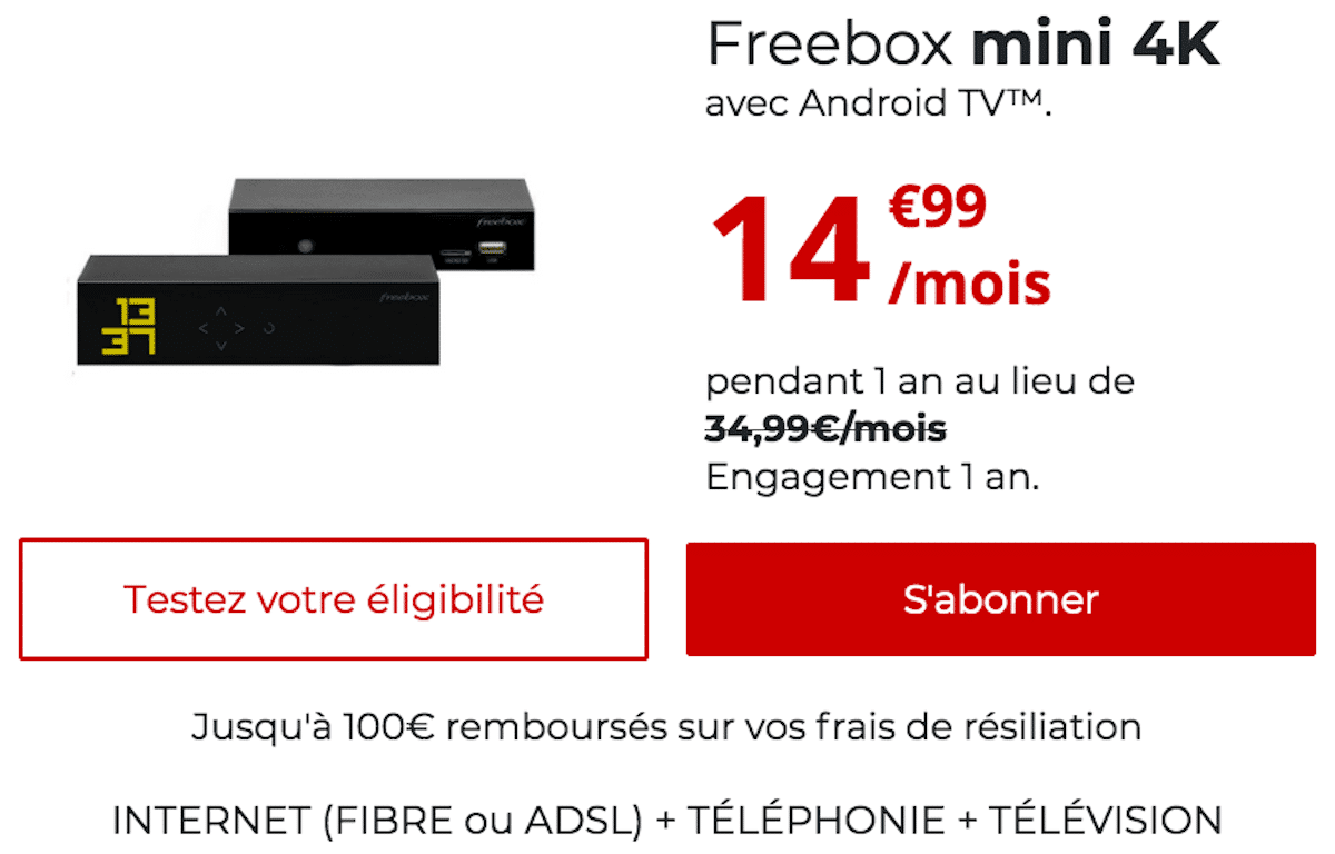 Freebox Mini 4K box internet en promo Free