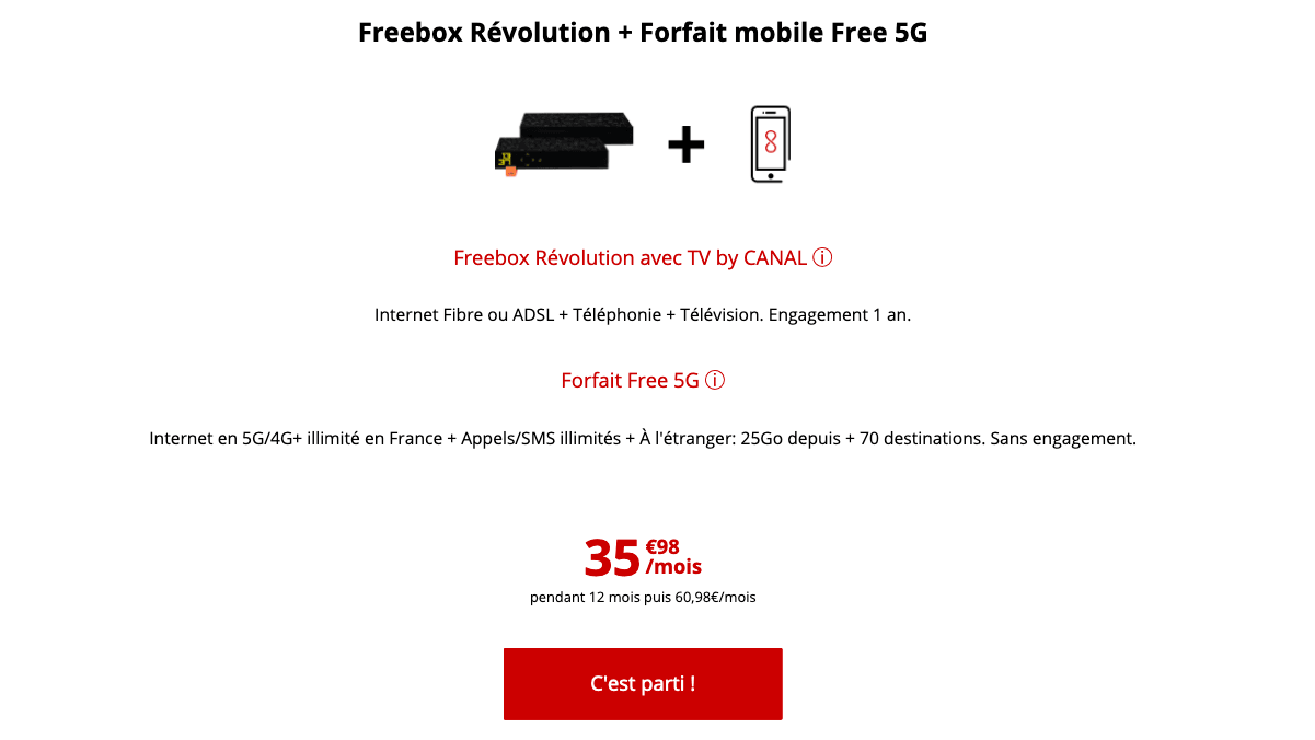 Offre internet et forfait mobile de Free