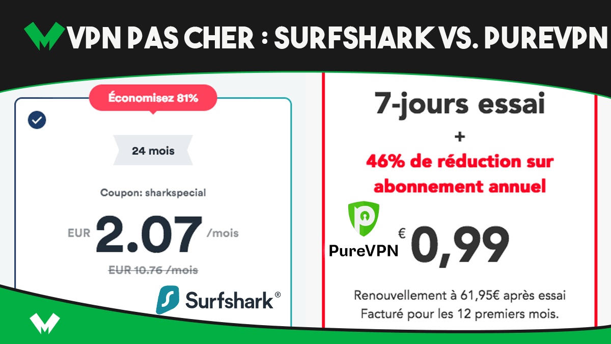 VPN pas cher Surfshark vs PureVPN