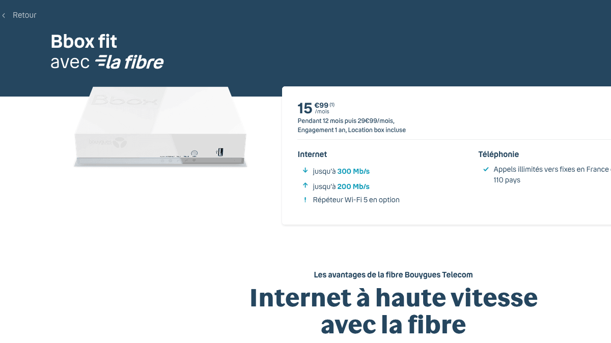 La box internet à 15,99€/mois